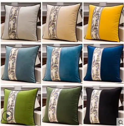 

Китайская фланелевая вышитая наволочка для обнимания дивана, бытовая однотонная наволочка