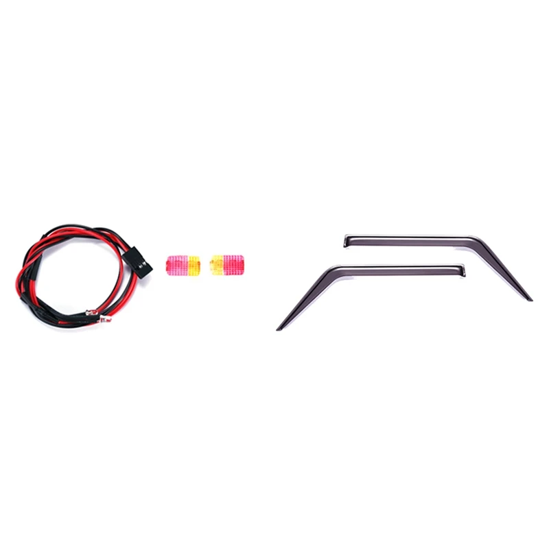 

2 Set RC Car Part: 1 Set Tail Lamp Shade Tail Light Decoration & 1 Set Car Window Sun Visor Wind Shield Deflector Set