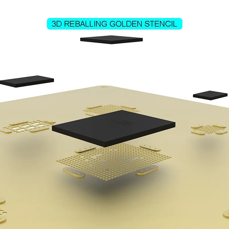 QIANLI IOS Gold 3D стальная сетка NAND baseband IC/CPU A8 A9 A10 A11 BGA трафарет для IPHONE X 6 6S 7 7P 8P T0.12
