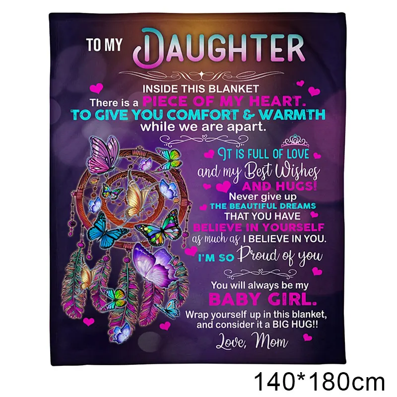 

Special Gift for Daughter Dreamcatcher Sherpa Fleece Blanket Cozy Soft Plush Quilt Blanket TP-Hot