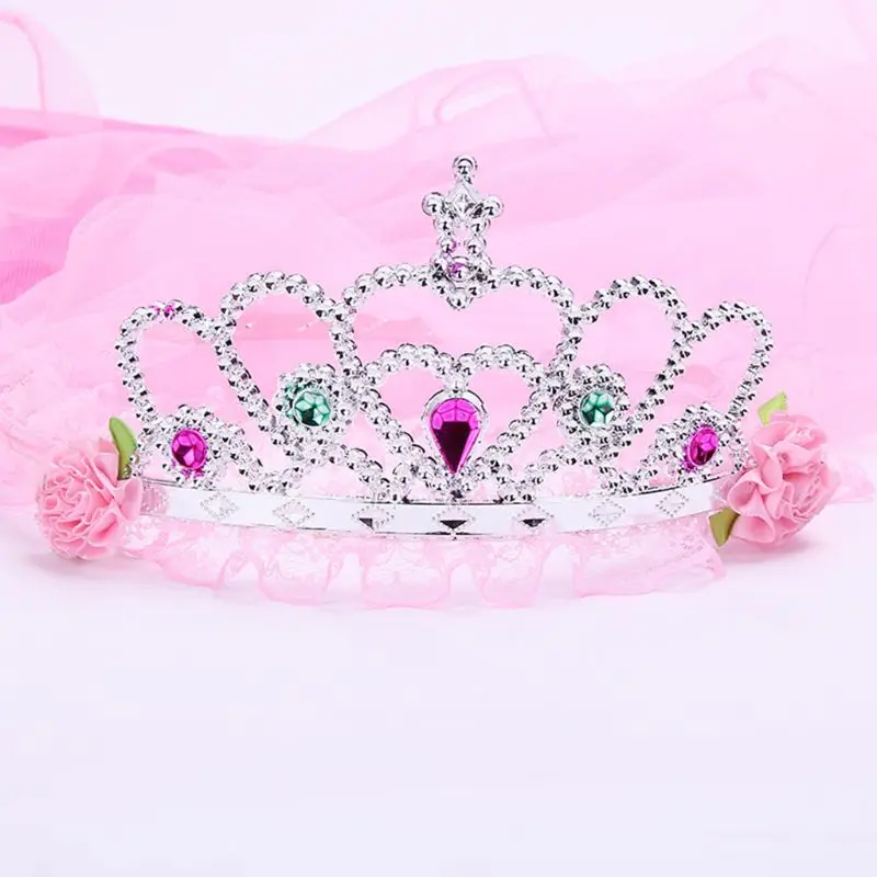 

Child Girls Wedding Hairband Hollow Butterfly Tiara Crown Princess Flower Wreath Jewelry Rhinestone Mesh Veil Birthday My11 21