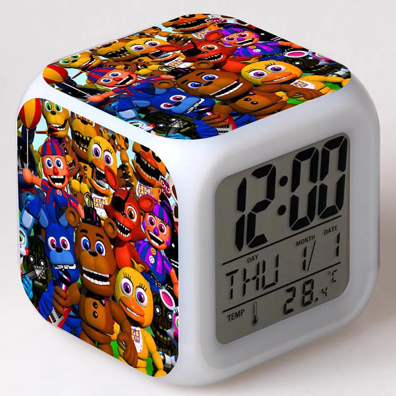 Фигурка из аниме пять ночей у Фредди светодиодный Будильник FNAF светильник для