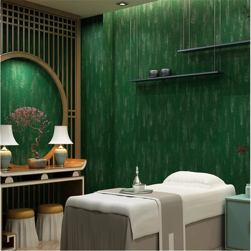 Современные минималистичные однотонные Ретро зеленые обои в скандинавском
