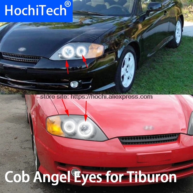Для Hyundai Tiburon 2003 2004 2005 2006 COB Светодиодный дневной светильник Белый Halo Cob Led Angel Eyes Ring