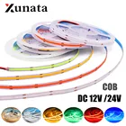 Светодиодная лента COB, 12 в пост. Тока, 24 В, теплыйнатуральный белыйкрасныйсинийзеленый, высокая плотность