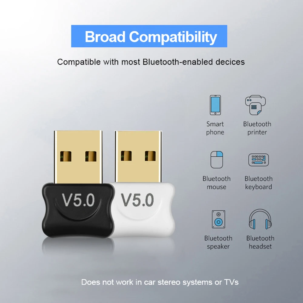USB адаптер Bluetooth 5 0 беспроводной приемник портативный мини Dongle для ноутбука мыши