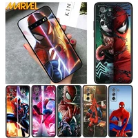 marvel spiderman art for samsung galaxy s21 ultra plus note 20 10 9 8 s10 s9 s8 s7 s6 edge plus soft black phone case