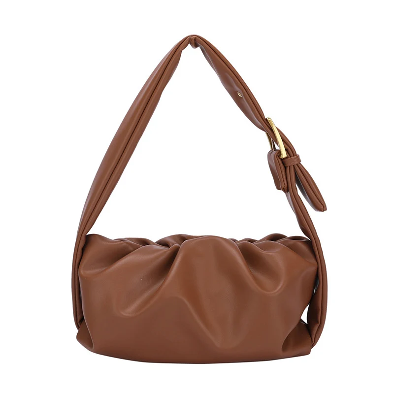 

Luxury PU Leather Women Bag 2021 Brand Designer Armpit Bag Women Shoulder Handbags Female Travel Hand Bag Lady Folded Cloud Bags