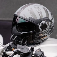 cyril motorcycle helmet retro stylish vtg green grey black ecedot3c protective full face filp up motocross racing accessories