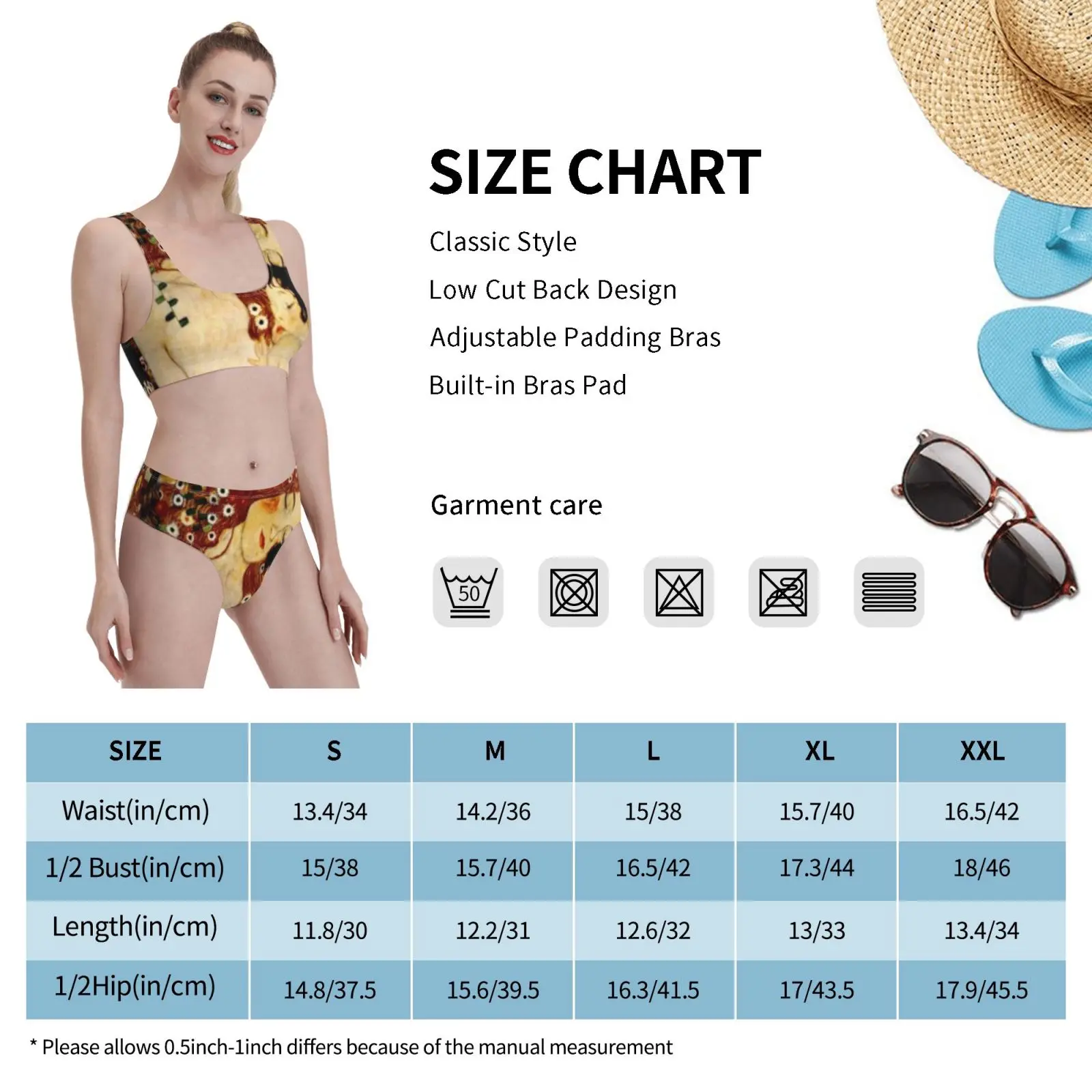 

" Mother And Child " | Gustav Klimt Fine Art Swimsuit one piece Bikini Padded Mother And Child Mother And Child By