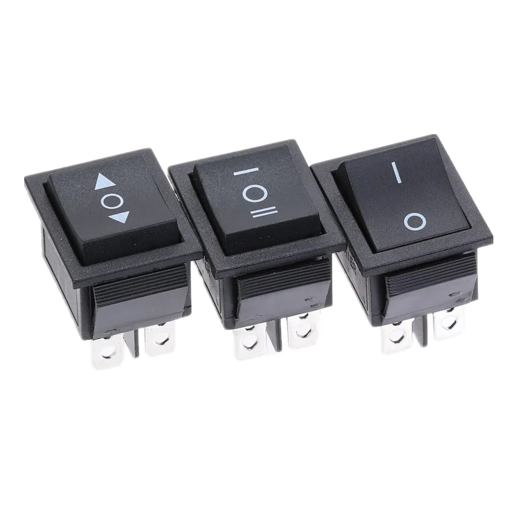 KCD2 Rocker Switch On-Off-On Power Switch 3 Position 6 Pins With Light 16A 250VAC/ 20A 125VAC