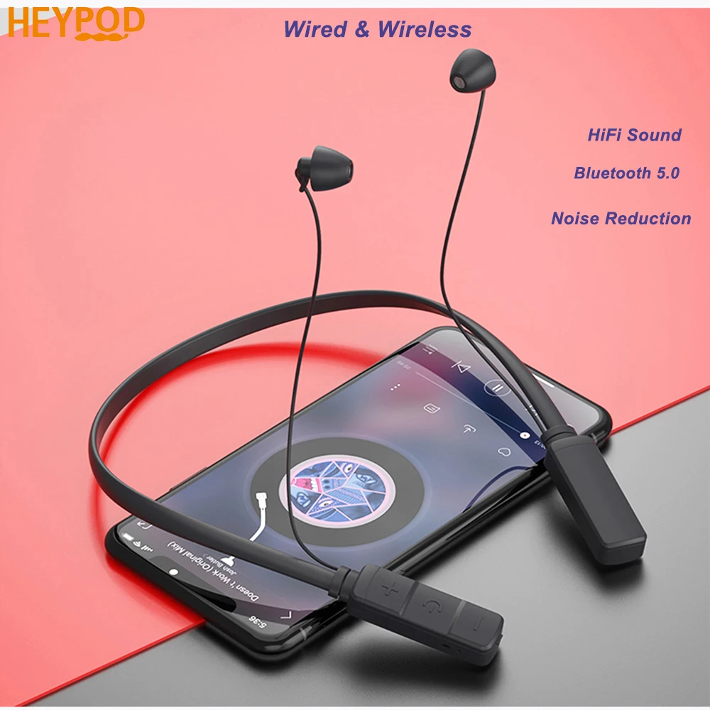 HEYPOD спортивные беспроводные Bluetooth наушники проводные для huawei музыкальные стерео