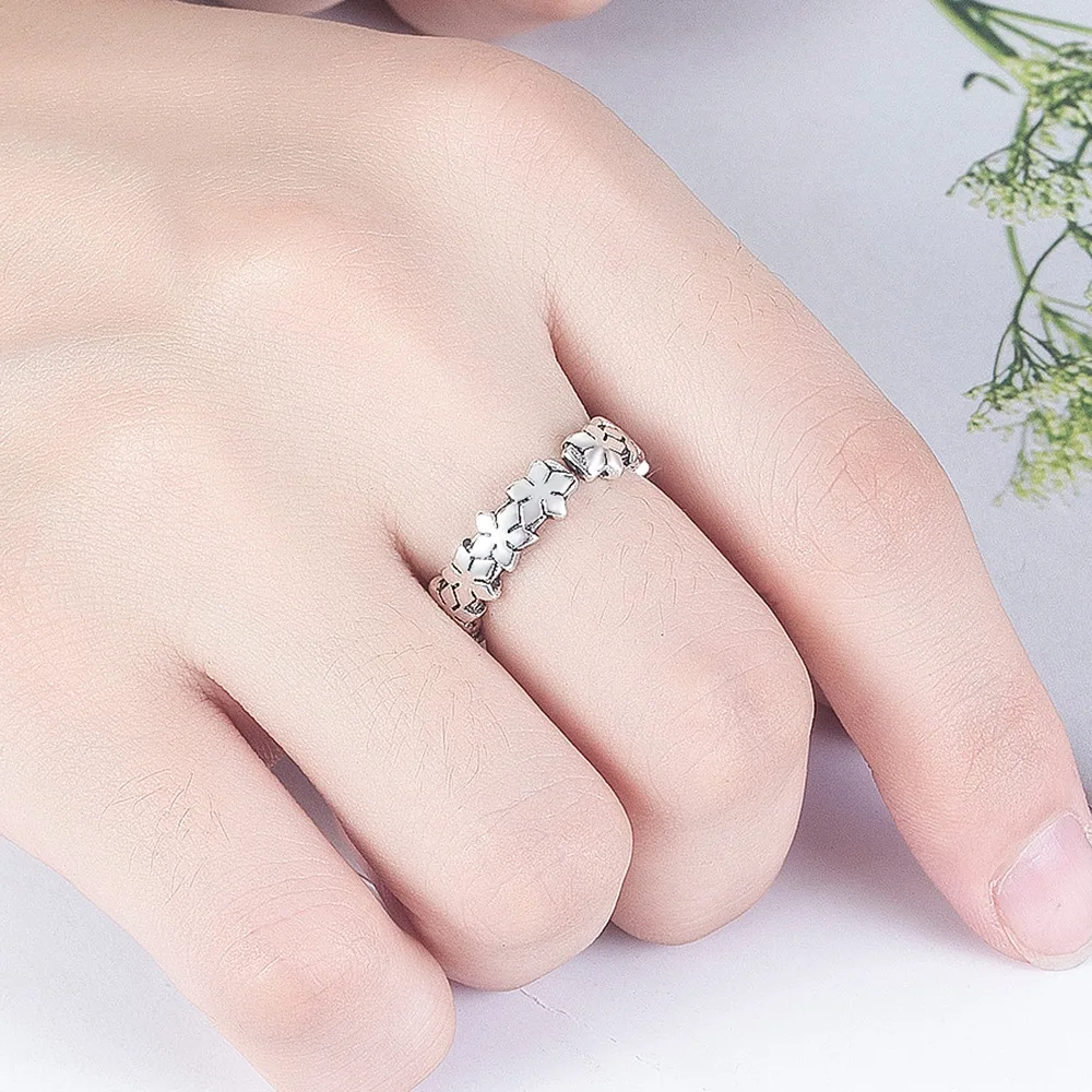 Женское Винтажное кольцо из тайского стерлингового серебра регулируемое