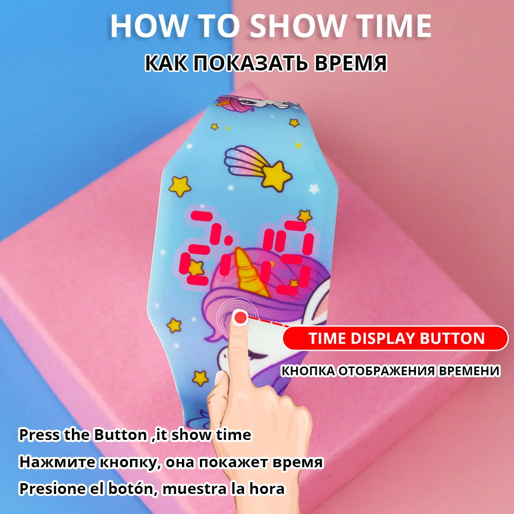 Cute Luminous Kids Watches Girls Cartoon Pattern LED Children Watch Boys Silicone Strap Reloj Infantil Wristwatches Clock | Наручные часы