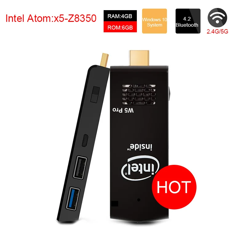 Мини ПК ACEPC T5 Intel Z8350 Windows 10 карманный компьютер 4 ГБ 64 4K HD двойной Wi Fi USB3.0 Bluetooth 2