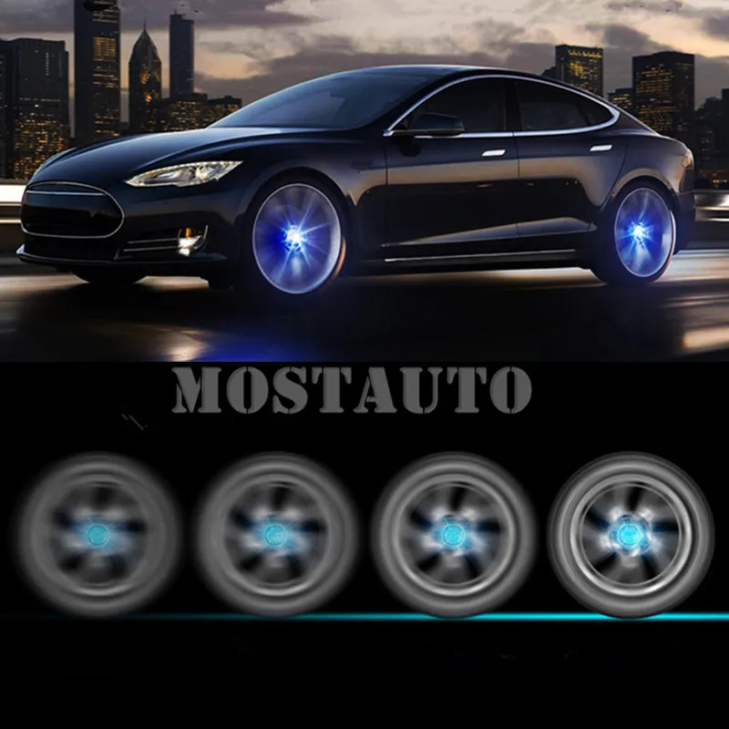 Колпачки для колеса автомобиля Ford Mustang Chevrolet Tesla Cadillac Lincoln 4X светодиодная