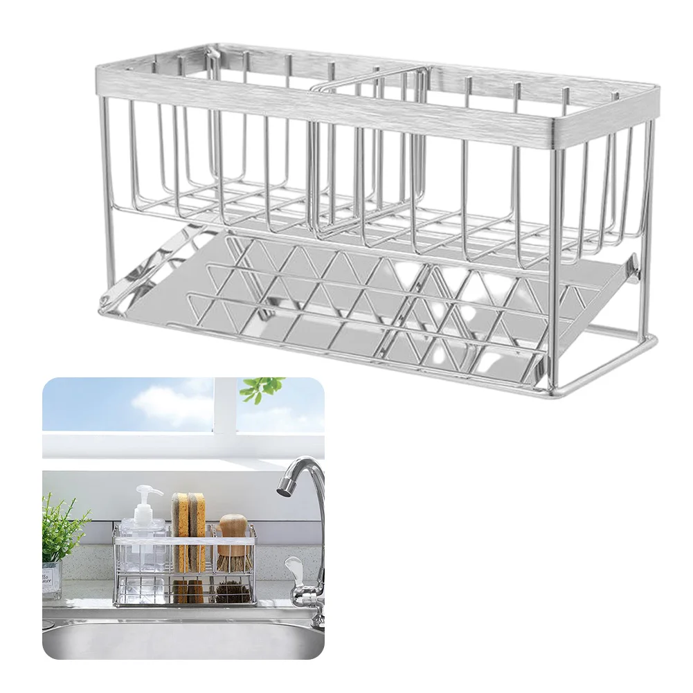

Sink Drying Shelf Kitchen Sinks Organizer Soap Sponge Holder Sink Drain Rack Storage Basket Bathroom Kitchen Storage RackDrainer
