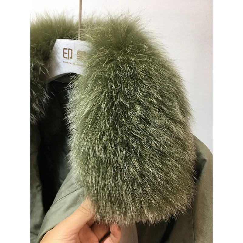 Женская куртка-бомбер из натурального Лисьего меха теплая парка оверсайз с