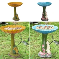 outdoor bird bath bowl resin frog craft hummingbirds water feeder yard garden multifunctional accessoires
