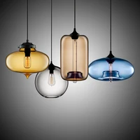 nordic color glass pendant lamp modern led luminaire suspension hanging light dining room lamp lighting lamparass home decor