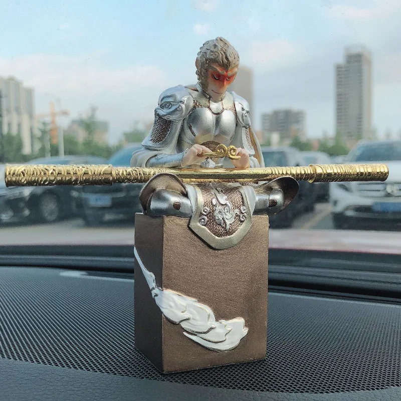 Fight Against Buddha Jingsi Wukong Statue and Buddha Sun Wukong Fight Art Sculpture Fiberglass Craft Car Interior Decoration