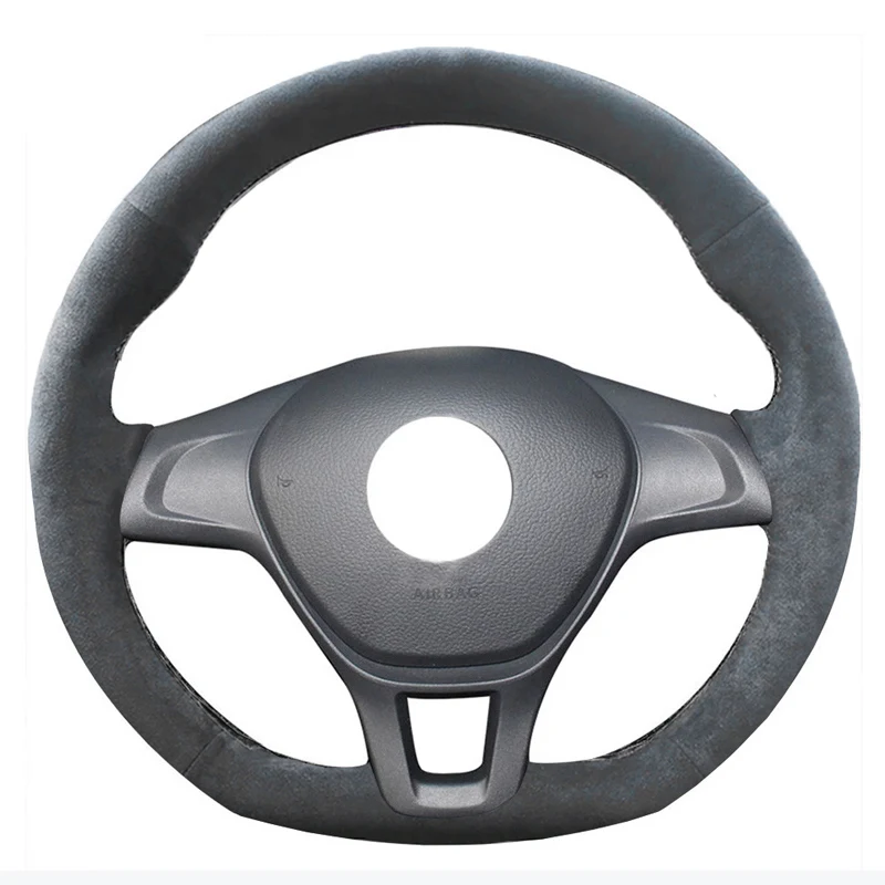 

Чехол на руль автомобиля из алькантары и кожи для Volkswagen VW Golf 7 Mk7, 2014, 2015, 2016, 2017, автомобильные аксессуары