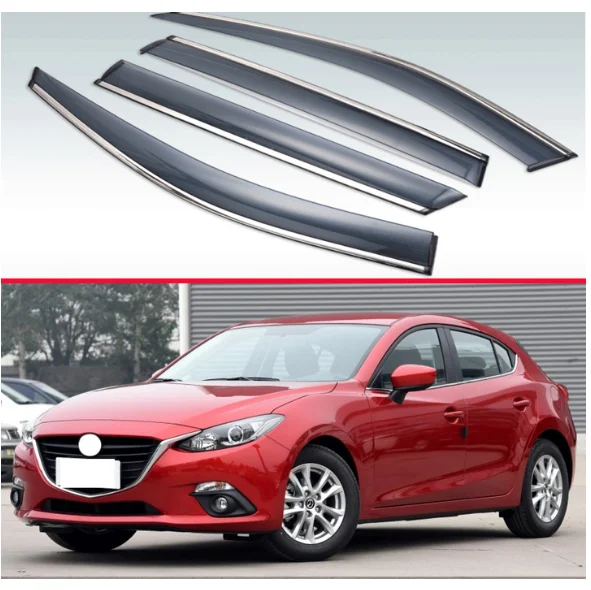 

Для Mazda 3 M3 Axela хэтчбек 2014 2015 2016 2017 2018 пластиковый внешний козырек вентиляционные отверстия окна Защита от солнца и дождя дефлектор