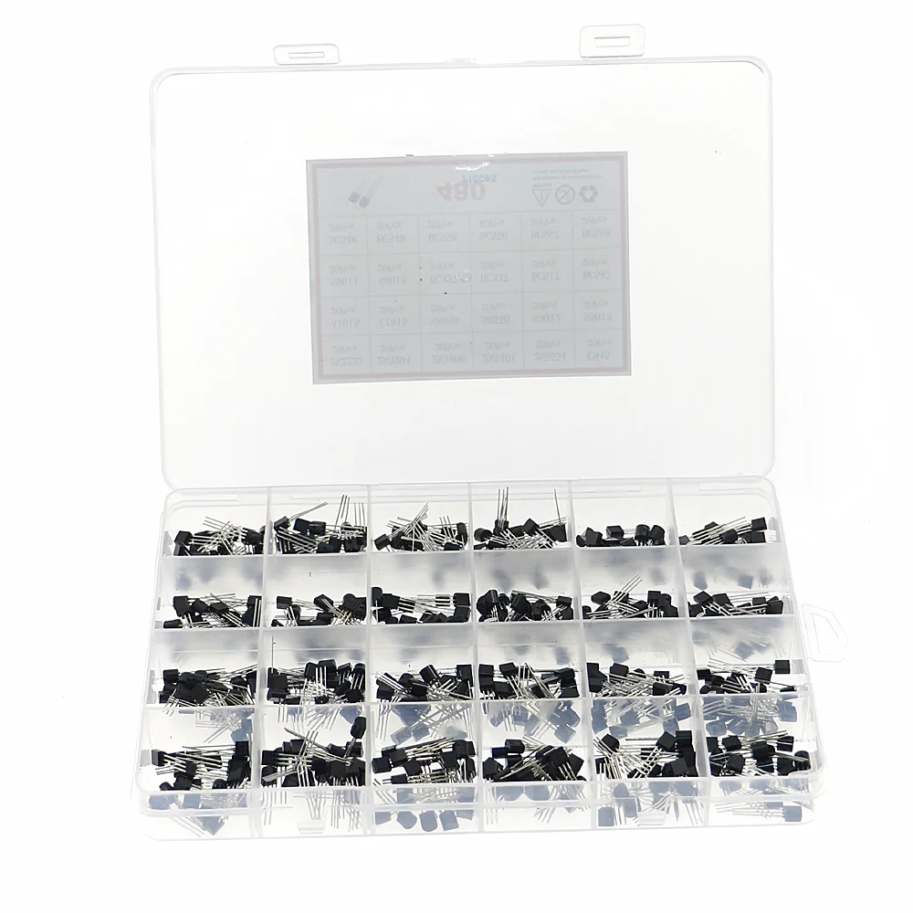 480 шт. 24 вида Silicon In line NPN / PNP транзисторный набор Pack 2N2222|Транзисторы| |