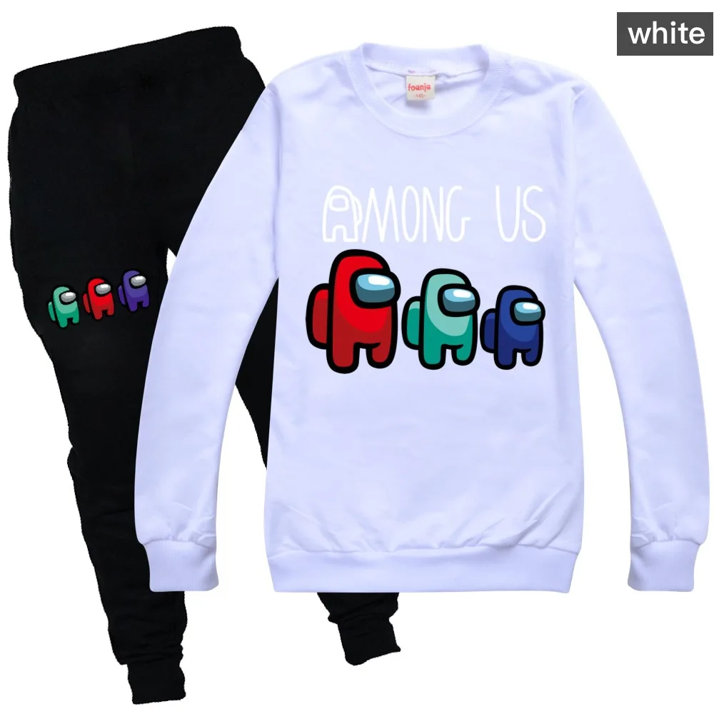

Children's Clothing Sweatshirts Casual Fashion Pullover Jogging Pant Kids Boys Girls Hoodies Pants Suit Cartoon Among Us Cotton