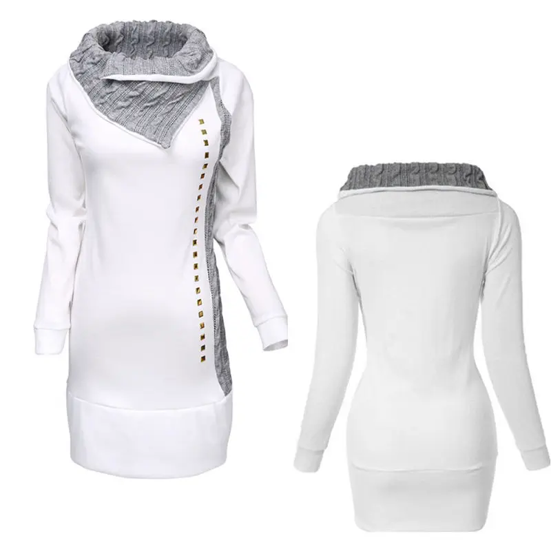 Spring Autumn Women Long Sleeve Hoodie Top Sweatshirt Jumper Long Patchwork Ladies Causal Pullover Streetwear