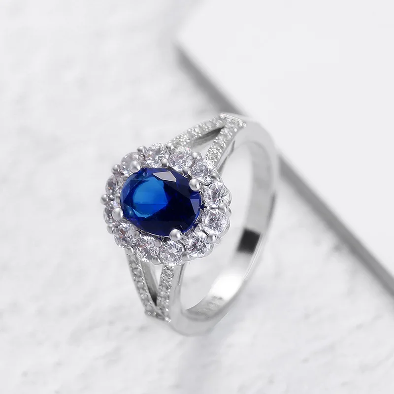 Женские синие кольца Anillos Yuzuk ювелирные изделия из горячего серебра кольцо с