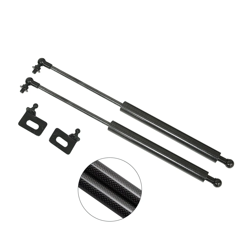 carbon fiber Для SUBARU Forester SG 2002-2009 модифицированный передний капот капота из углеродного волокна газлифт поддерживает стойки опорный стержень ударов - Цвет: carbon fiber