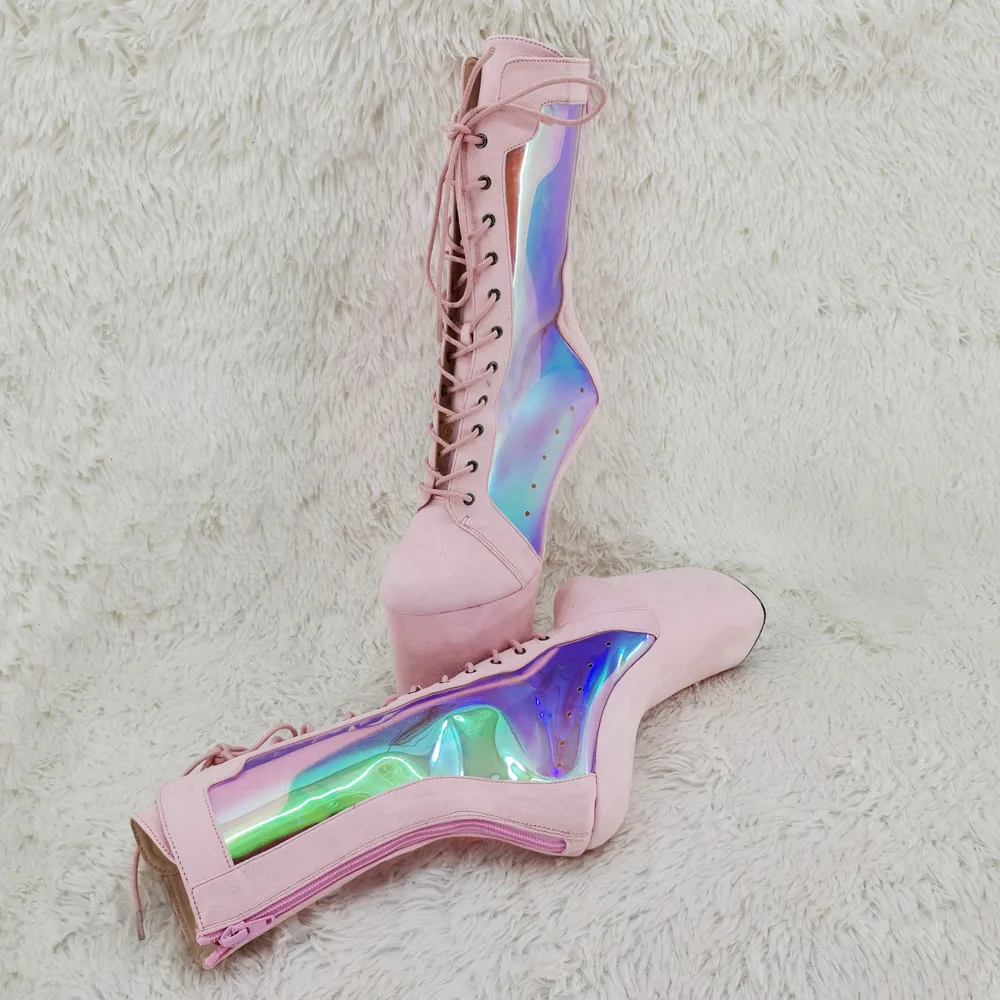 

Leecabe Snake Suede with TPU Upper Platform Ankle Boots Sexy Exotic heelless pole dance shoes