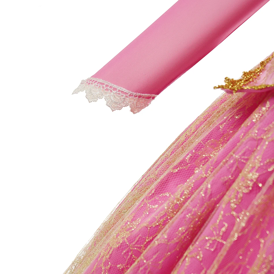

Deluxe Sleeping Beauty Children Ball Gowns Lace Floral Princess Dress Girls Floor Length Aurora Cosplay Costume Halloween Party