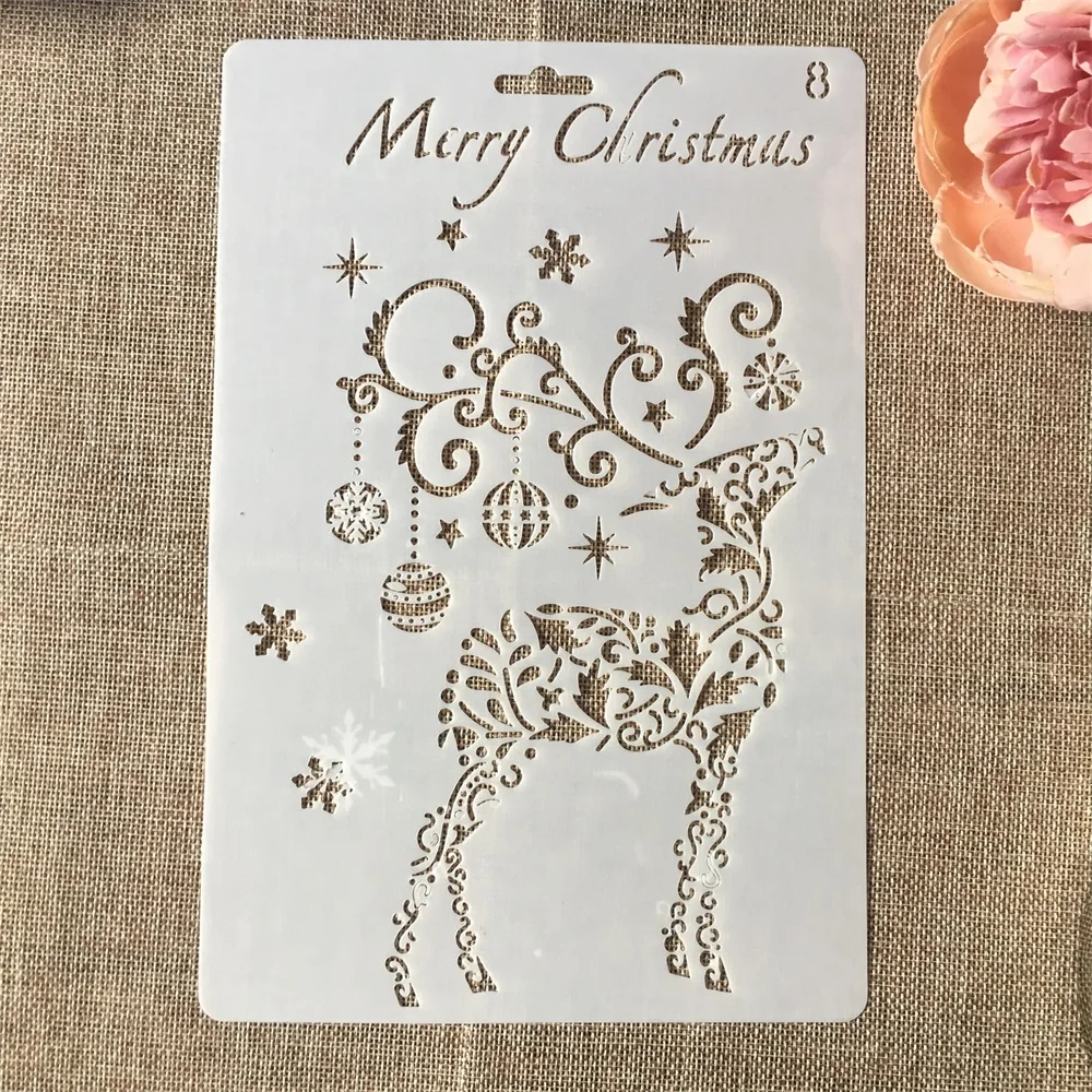 26*17 см с новым годом и Рождеством DIY слойные трафареты рисунок фотообои | Дом сад