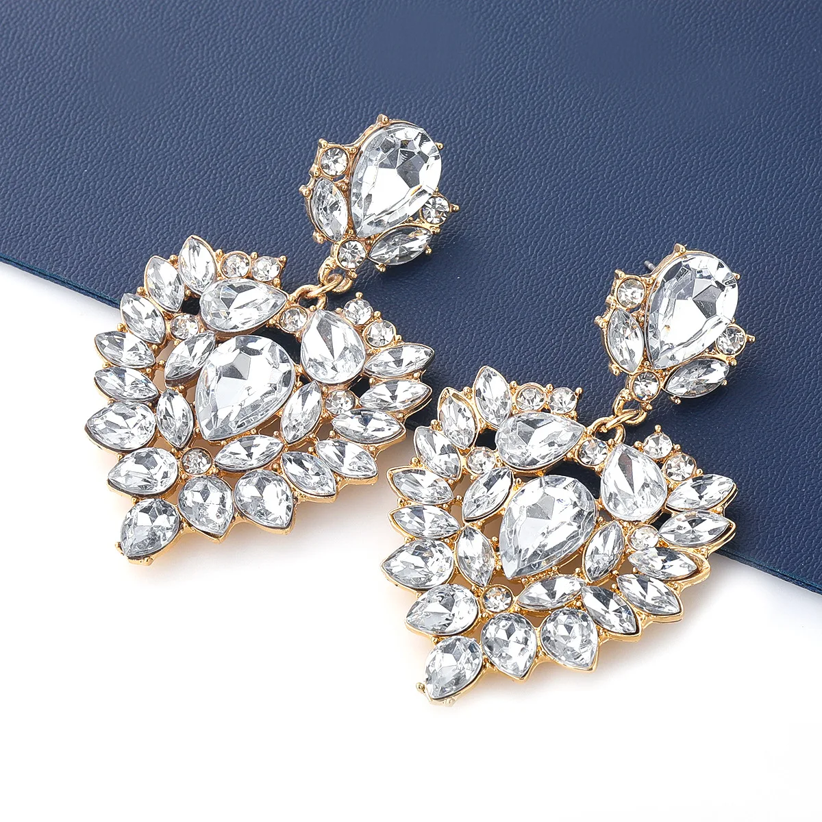 

Women Fashion Multicolors Rhinestone Dangle Earrings Jewelry Hot Sale Ladys' Trendy Collection Earrings Accessory