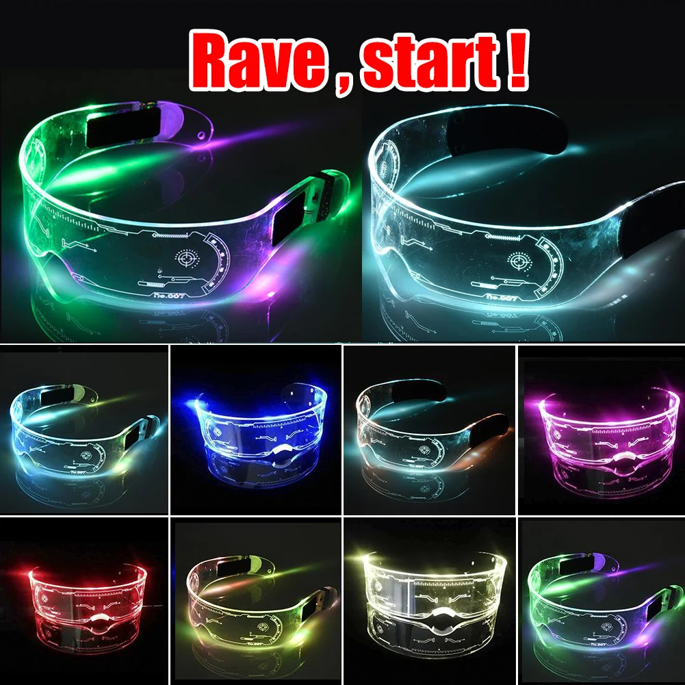 Светодиодсветодиодный очки неоновые светящиеся с электропроводом для вечеринки