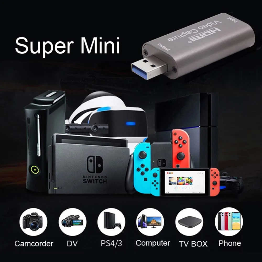 Edityfo Карта видеозахвата USB 2 0 HDMI видео Захват коробка для PS4 игры DVD видеокамера
