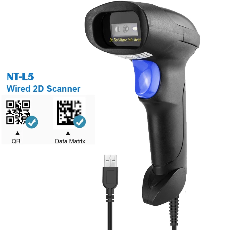 NETUM NT-L5 проводной 2D сканер штрих-кода и NT-L8 беспроводной QR считыватель штрих-кода PDF417 для табачной одежды Мобильная платежная индустрия - Цвет: L5 Wird 2D Scan