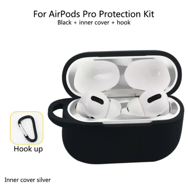 Высококачественный защитный чехол для Apple Airpods Pro 3 с крючком и наклейкой от пыли