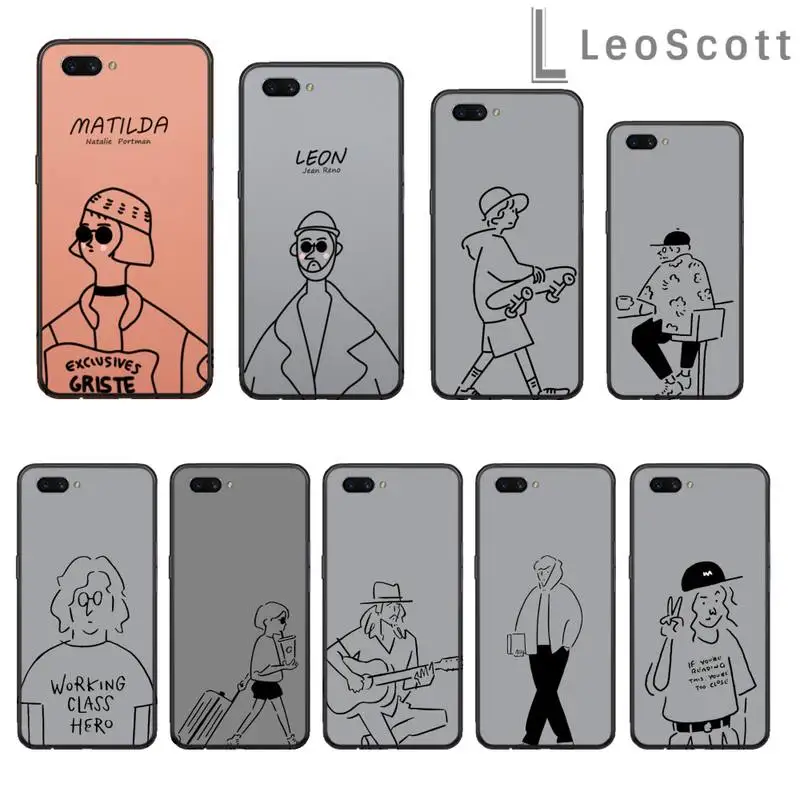 

Killer Leon funny line design Phone Case For OPPO R9 R11 R15 R17 RENO Realme S PLUS Normal 2z 3 5 C2 pro