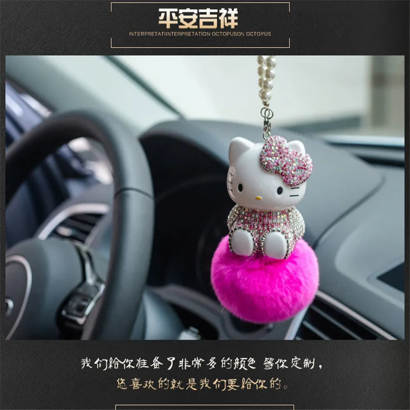 Милый Кот hello kitty брелоки КТ для автостайлинга Interio висячий брелок в виде кукол автомобиль шкентель стиля Висячие зеркало заднего вида