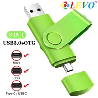 otg usb 3 0 flash drives 3 in 1 pendrive 64gb 128gb pen drive for type c android 8gb 16gb 32gb external storage