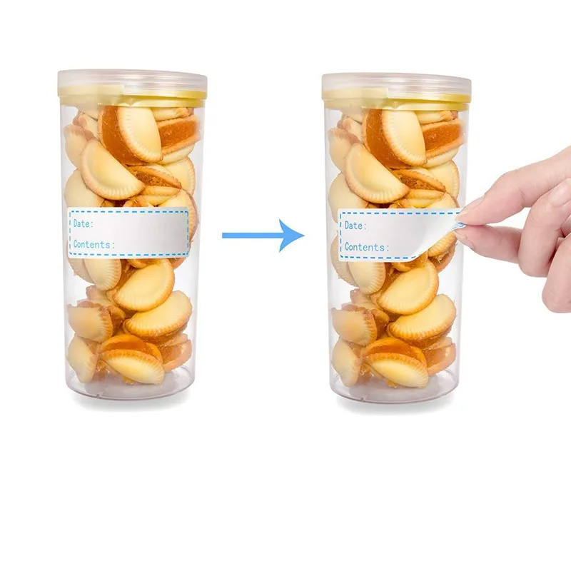 

3pcs/set Handwritten Sticker 200pcs/roll Food Storage Labels Waterproof Removable Refrigerator Kitchen Packaging Sticker