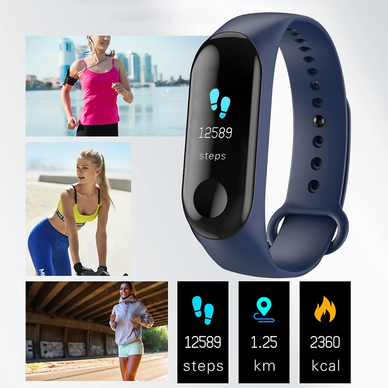 Спортивный Браслет умные часы для мужчин и женщин Android IOS фитнес-трекер