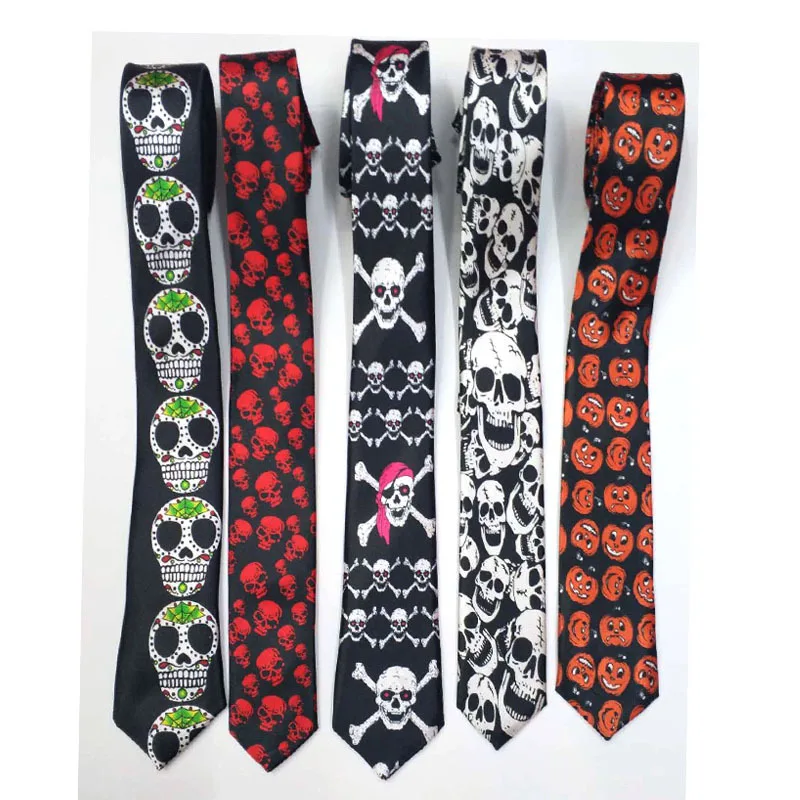 Галстук для вечевечерние НКИ на Хэллоуин 5 см галстук макияжа шоу с принтом