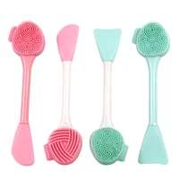 1pc double side silicone facial cleansing brush soft hair face massage washing brush blackhead remover portable skin care tool