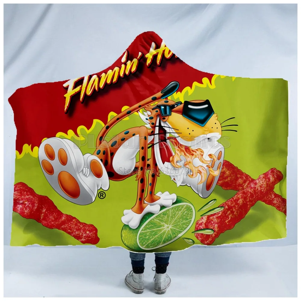 

Plstar Cosmos Cheetos food Harajuk funny Hooded Blanket 3D full print Wearable Blanket Adults Fleece Blanket style-1