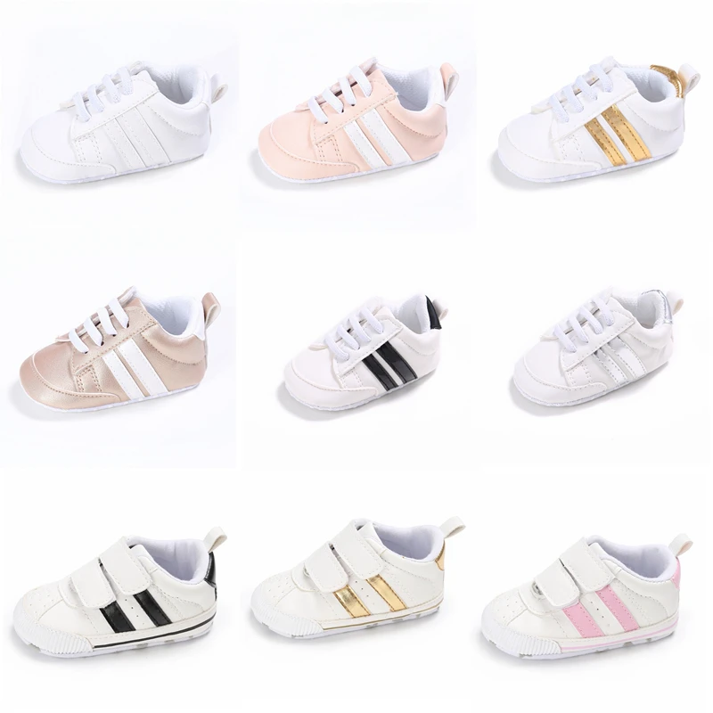 

Детская обувь для первых шагов, Детская Классическая спортивная мягкая подошва из искусственной кожи для мальчиков и девочек, разноцветные...