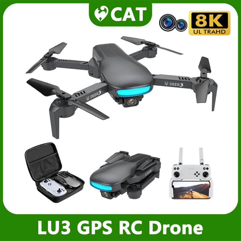 

Квадрокоптер LU3 складной с Gps и двойной камерой 6K/8K Hd